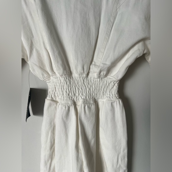 NWT Retrofete Ellis Denim Jumpsuit on Optic White - Picture 13 of 15